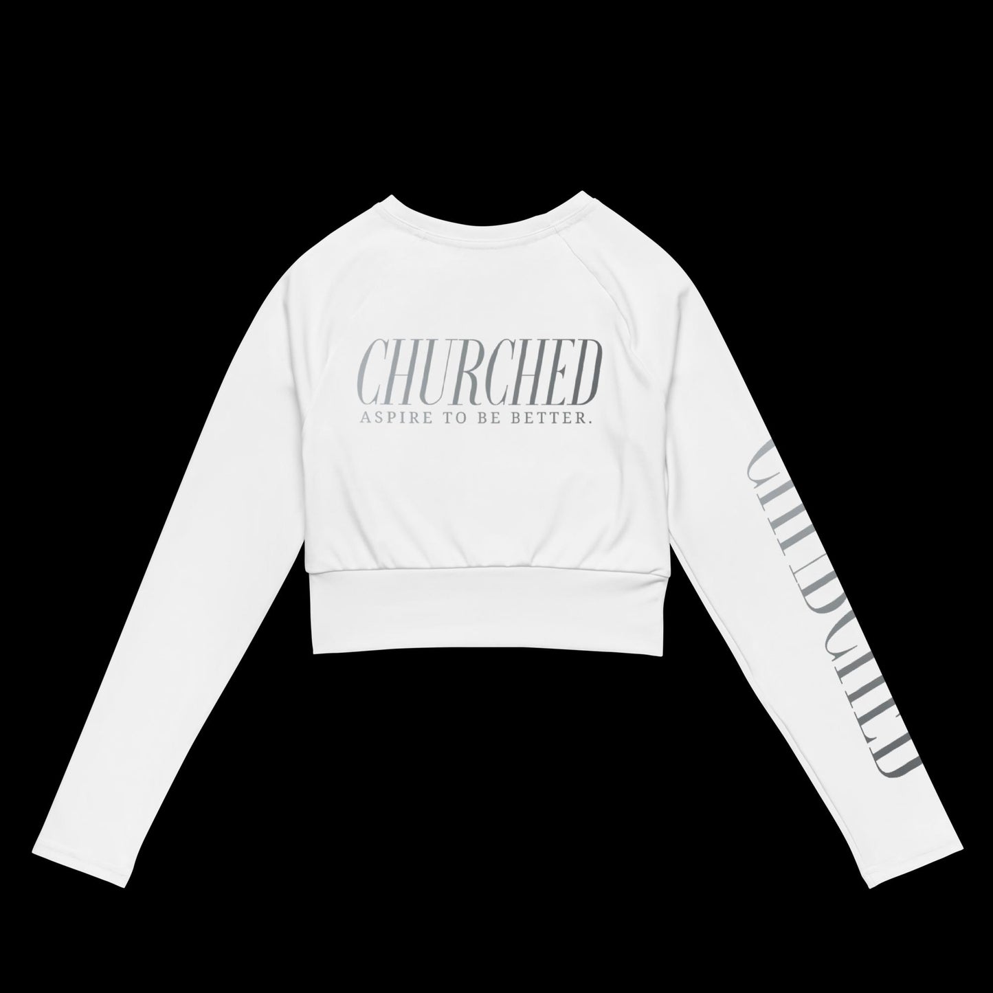 Recycled long-sleeve crop top